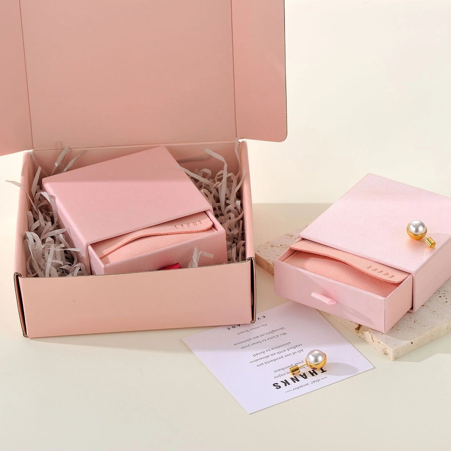 Free Logo Pink Microfiber Jewelry Pouch Bags with Boxes