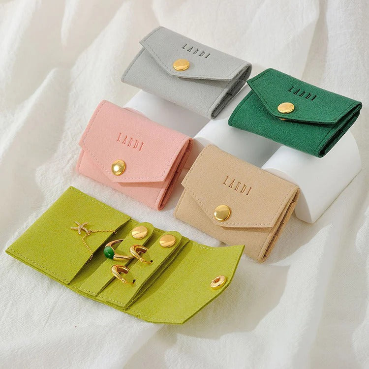Benutzerdefinierte Halskette Ohrringe Schmuck Reise-Organizer Mikrofasertasche