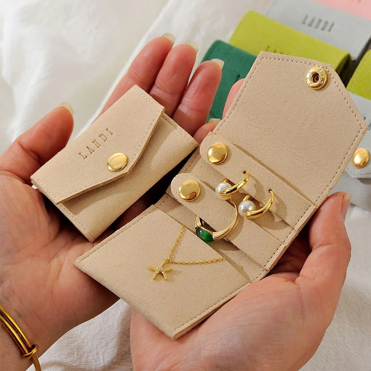 Benutzerdefinierte Halskette Ohrringe Schmuck Reise-Organizer Mikrofasertasche