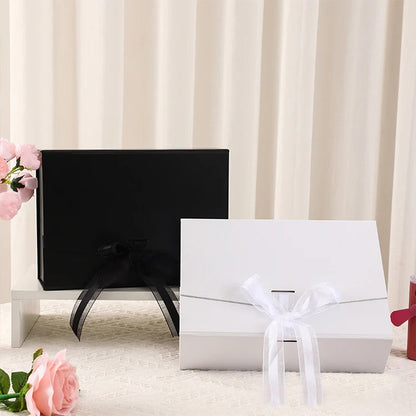 Faltbare magnetische Papierbox mit Seidenband