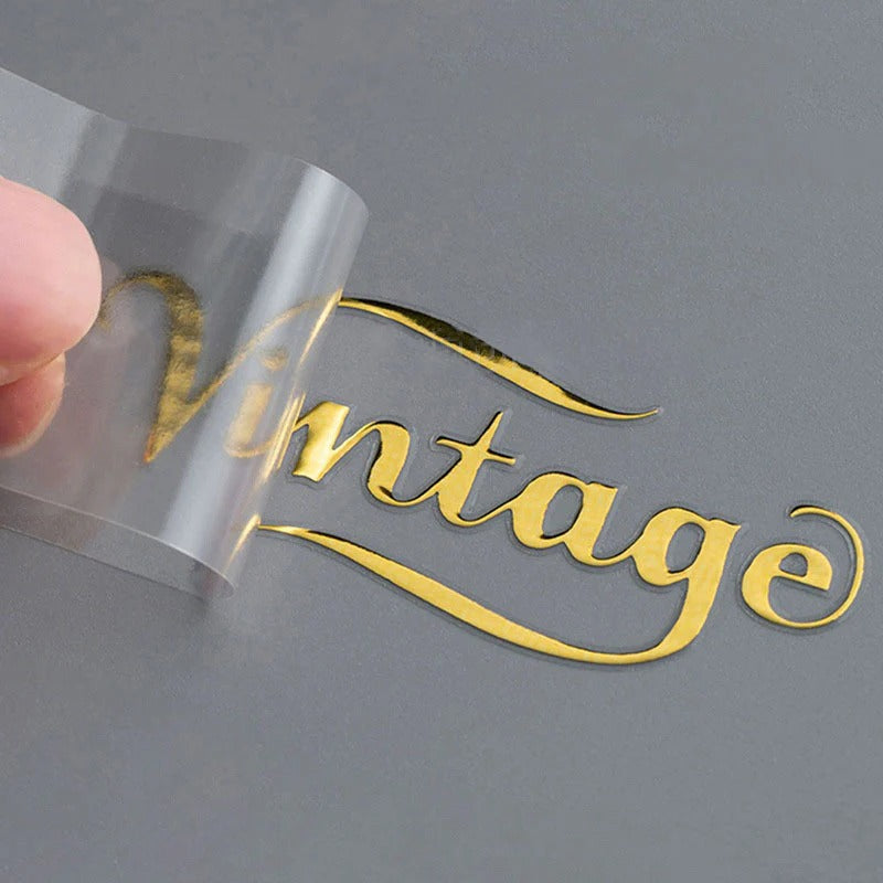 Metallic Gold Waterproof Personal Metal Logo Sticker