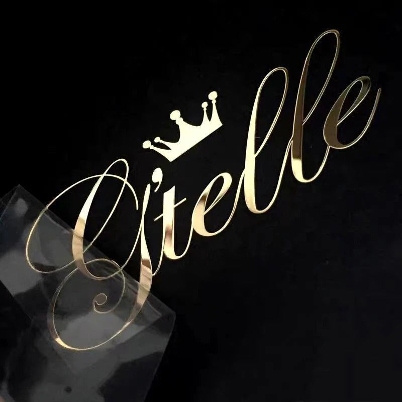 Metallic Gold Waterproof Personal Metal Logo Sticker