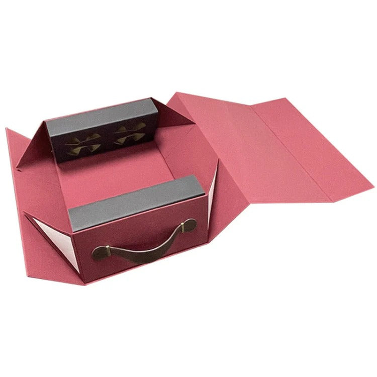 Faltbare Wein-Geschenkbox für Einzel-/Doppelpackungen